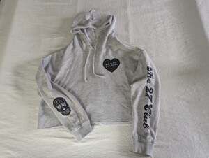 Machine Gun Kelly MGK Hoodie Size L 27 Club Coffee Official Merch Cropped Grey